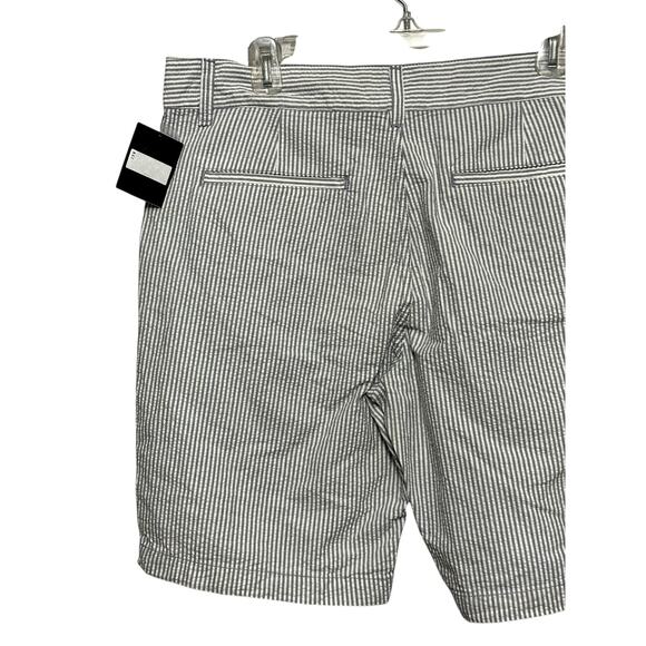 Union Chino Shorts Button Closure Zip Fly Striped Seersucker Gray/White 34R NWT - Picture 6 of 10